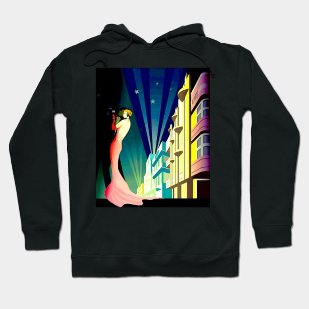 South Beach Miami Florida Art Deco Travel Advertising Print Hoodie by posterbobs